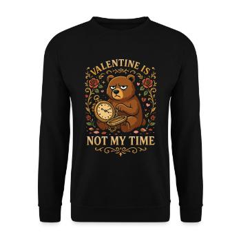 Valentine Is Not My Time - Unisex Sweatshirt - black - Front - Alina (178cm) & Michal (187cm)