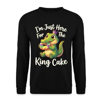 King Cake Mardi Gras Aligator - Unisex Pullover - Schwarz - Vorne - Alina (178cm) & Michal (187cm)