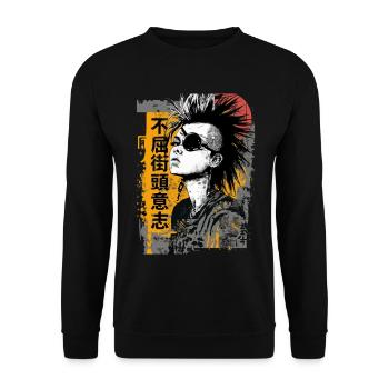 Art de rue Punk Girl Anime - Sweat-shirt Unisexe - noir - Devant - Alina (178cm) & Michal (187cm)