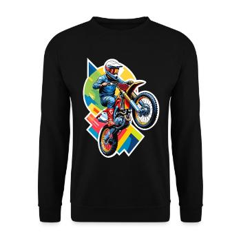 Motocross biker motorcycle cross trial enduro freestyle - Unisex Sweatshirt - black - Front - Alina (178cm) & Michal (187cm)