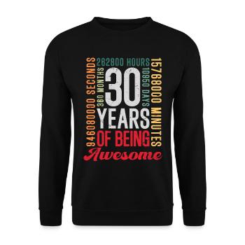 30 Jahre Geburtstag - Unisex Pullover - Schwarz - Vorne - Alina (178cm) & Michal (187cm)