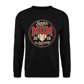 Senior Mom 2026 Baseball Graduation Design - Unisex Sweatshirt - black - Front - Alina (178cm) & Michal (187cm)