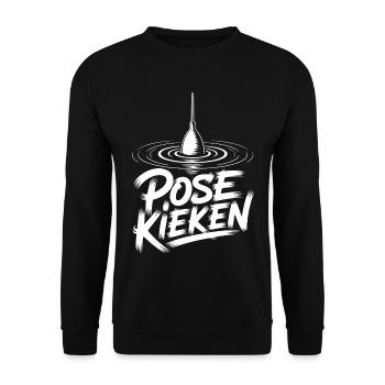 Angler Pose Design - Unisex Sweatshirt - black - Front - Alina (178cm) & Michal (187cm)