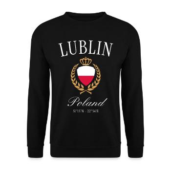 Couronne des armoiries de Lublin, Pologne, souvenir de voyage - Sweat-shirt Unisexe - noir - Devant - Alina (178cm) & Michal (187cm)