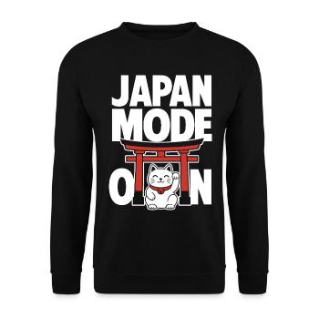Mode Japon sur le design de Lucky Cat - Sweat-shirt Unisexe - noir - Devant - Alina (178cm) & Michal (187cm)