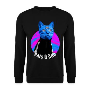 Cats & DnB Chat Stylé Drum And Bass Rave Outfit - Sweat-shirt Unisexe - noir - Devant - Alina (178cm) & Michal (187cm)