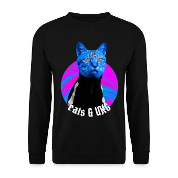 Cats & UKG Chat UK Garage Music Rave Outfit - Unisex Sweatshirt - black - Front - Alina (178cm) & Michal (187cm)