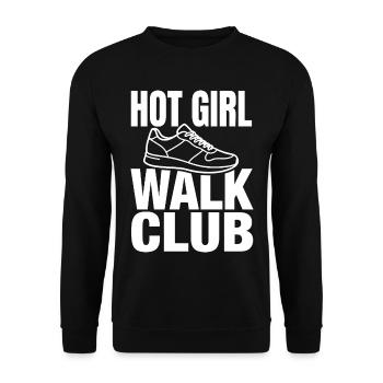 Hot Girl Walk Club avec des baskets - Sweat-shirt Unisexe - noir - Devant - Alina (178cm) & Michal (187cm)