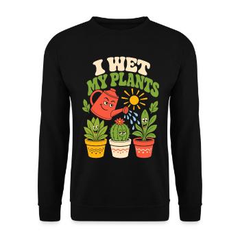 I water my plants - Unisex Sweatshirt - black - Front - Alina (178cm) & Michal (187cm)