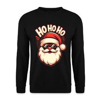 Cooler Weihnachtsmann - Unisex Pullover - Schwarz - Vorne - Alina (178cm) & Michal (187cm)