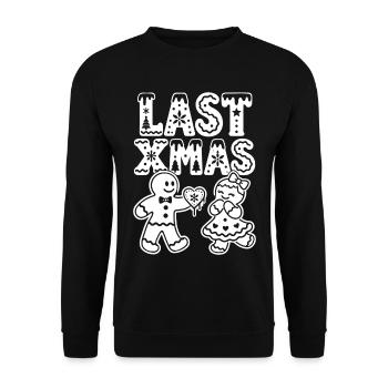 Ugly Christmas Weihnachten Last Xmas 2026 - Unisex Pullover - Schwarz - Vorne - Alina (178cm) & Michal (187cm)