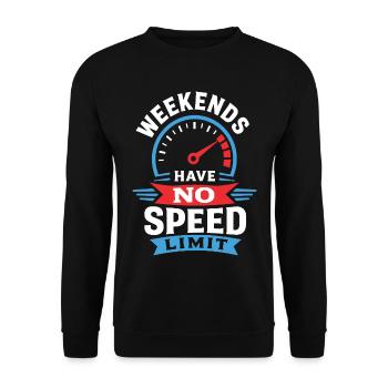 Wochenende ohne Tempolimit - Unisex Pullover - Schwarz - Vorne - Alina (178cm) & Michal (187cm)
