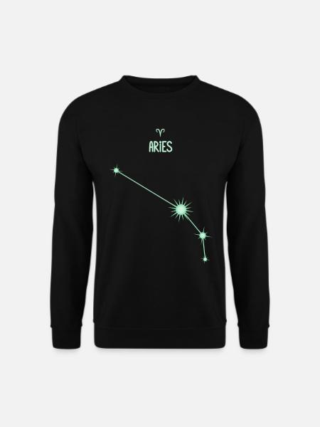Widder, Sternstern, Sternbild Pastellgrün - Unisex Pullover - Schwarz