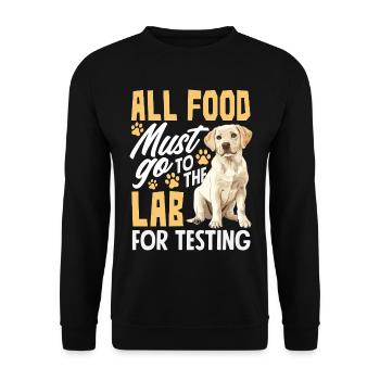 Labrador Hund Lustiges Schlafshirt Hunde Geschenk - Unisex Pullover - Schwarz - Vorne - Alina (178cm) & Michal (187cm)