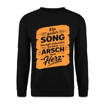 Ein guter Song Musik Music Dj Sprüche  - Unisex Pullover - Schwarz - Vorne - Alina (178cm) & Michal (187cm)