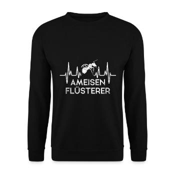 Ameisen Flüsterer Herzschlag Insekten - Unisex Pullover - Schwarz - Vorne - Alina (178cm) & Michal (187cm)