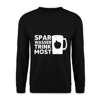 Spar Wasser trink Most lustiges Fruchtsaft - Unisex Pullover - Schwarz - Vorne - Alina (178cm) & Michal (187cm)
