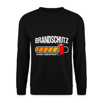Brandschutz überprüft Brandschutzbeauftragter - Unisex Pullover - Schwarz - Vorne - Alina (178cm) & Michal (187cm)
