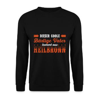 Dieser Coole Bärtige Vater Kommt Aus Heilbronn Vat - Unisex Pullover - Schwarz - Vorne - Alina (178cm) & Michal (187cm)