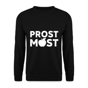 Prost Most Fruchtsaft Obst pressen - Unisex Pullover - Schwarz - Vorne - Alina (178cm) & Michal (187cm)