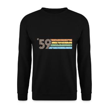 Vintage né en 1959 Gif rétro 60e anniversaire - Sweat-shirt Unisexe - noir - Devant - Alina (178cm) & Michal (187cm)