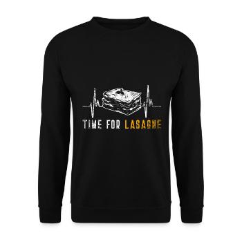 Lasagnes Rythme cardiaque - Sweat-shirt Unisexe - noir - Devant - Alina (178cm) & Michal (187cm)