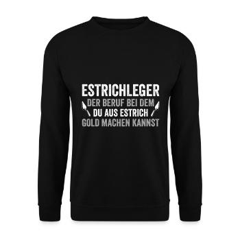 Estrich Legen Für Estrichleger Estrichbauer Handwe - Unisex Pullover - Schwarz - Vorne - Alina (178cm) & Michal (187cm)