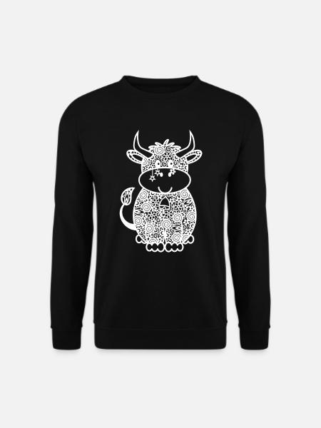 Cow Drawing - Unisex Sweatshirt - black