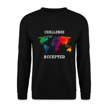 Weltreise Challenge Accepted - Unisex Pullover - Schwarz - Vorne - Alina (178cm) & Michal (187cm)