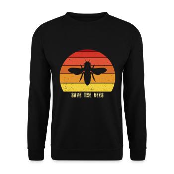 Rettet die Bienen - Unisex Pullover - Schwarz - Vorne - Alina (178cm) & Michal (187cm)