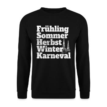 Carnival Fifth Season Kölsch Fastelovend Cologne - Unisex Sweatshirt - black - Front - Alina (178cm) & Michal (187cm)