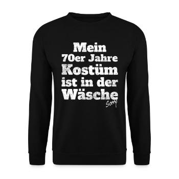 Mon costume des années 70 dans la fête de la fête de la blanchisserie - Sweat-shirt Unisexe - noir - Devant - Alina (178cm) & Michal (187cm)