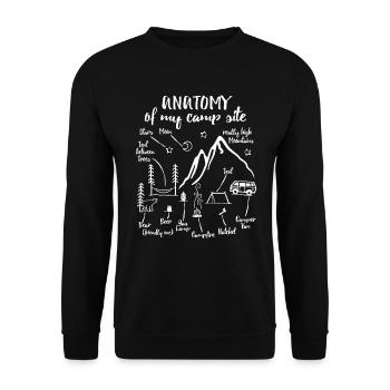 Camping Anatomy Camp Site Camping - Sweat-shirt Unisexe - noir - Devant - Alina (178cm) & Michal (187cm)