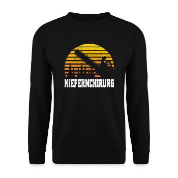 Kiefernchirurg Holzfäller Motorsäge Kettensäge - Unisex Pullover - Schwarz - Vorne - Alina (178cm) & Michal (187cm)