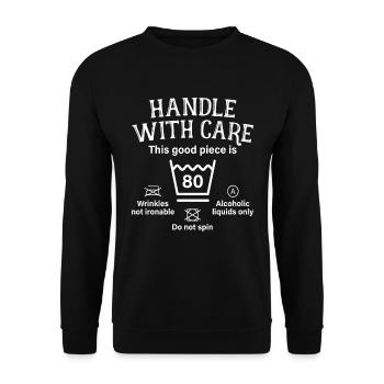 Manipuler avec soin quatre-vingts cadeaux 80e anniversaire - Sweat-shirt Unisexe - noir - Devant - Alina (178cm) & Michal (187cm)