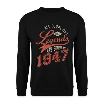 LEGENDS ARE BORN IN 1947 anniversary 75 years - Unisex Sweatshirt - black - Front - Alina (178cm) & Michal (187cm)