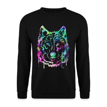 Wolf - Unisex Sweatshirt - black - Front - Alina (178cm) & Michal (187cm)
