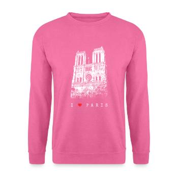 Notre Dame Paris Skyline France J’aime Paris - Sweat-shirt Unisexe - rose - Devant