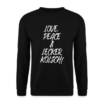 Amour Paix Lecker Kölsch Carnaval de Cologne Cathédrale de Cologne - Sweat-shirt Unisexe - noir - Devant - Alina (178cm) & Michal (187cm)