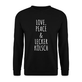 Amour Paix Lecker Kölsch Carnaval de Cologne Cathédrale de Cologne - Sweat-shirt Unisexe - noir - Devant - Alina (178cm) & Michal (187cm)