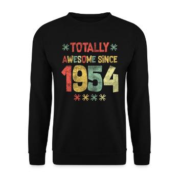 1954 - Totally Awesome Since 1954 - Happy Birthday - Unisex Sweatshirt - black - Front - Alina (178cm) & Michal (187cm)
