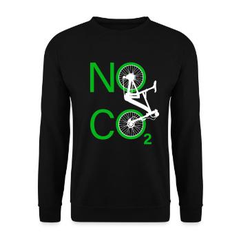No CO2 Bike Climate Change MTB Mountain Bike E-Bike - Unisex Sweatshirt - black - Front - Alina (178cm) & Michal (187cm)