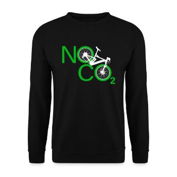No CO2 Bike Climate Change MTB Mountain Bike E-Bike - Unisex Sweatshirt - black - Front - Alina (178cm) & Michal (187cm)