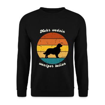 Mehr wedeln, weniger bellen Golden Retriever - Unisex Pullover - Schwarz - Vorne - Alina (178cm) & Michal (187cm)