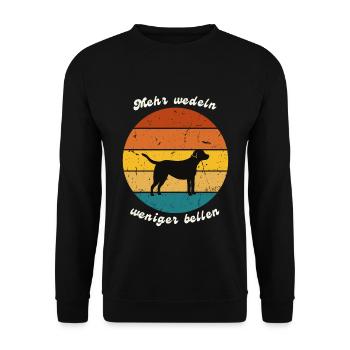 Mehr wedeln, weniger bellen Labrador - Unisex Pullover - Schwarz - Vorne - Alina (178cm) & Michal (187cm)
