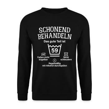 59. Geburtstag Schonend Behandeln 59 Teil Ist 59 - Unisex Pullover - Schwarz - Vorne - Alina (178cm) & Michal (187cm)