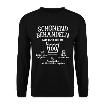 100. Geburtstag Schonend Behandeln 100 Teil Ist 10 - Unisex Pullover - Schwarz - Vorne - Alina (178cm) & Michal (187cm)