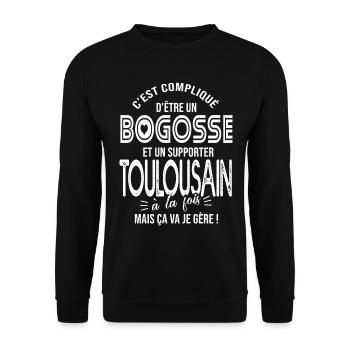 Toulouse bogosse supporter club foot toulousain - Sweat-shirt Unisexe - noir - Devant - Alina (178cm) & Michal (187cm)