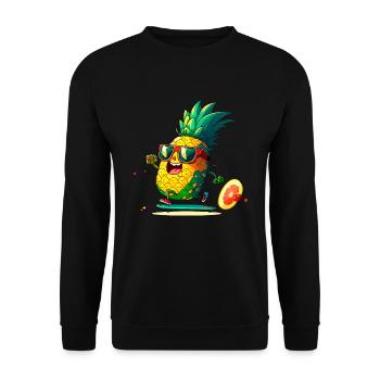 Funny pineapple skating - Unisex Sweatshirt - black - Front - Alina (178cm) & Michal (187cm)