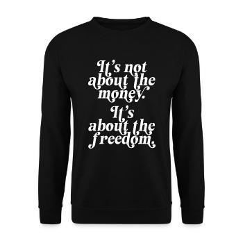 Unternehmer Freiheit Aktien ETF It's About Freedom - Unisex Pullover - Schwarz - Vorne - Alina (178cm) & Michal (187cm)